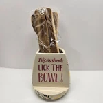 Temp-tations By Tara Classic "life Is Short Lick The Bowl" Utensil/tablet Holder. Fixed Price $19.95.
