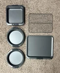 Anolon Advanced Nonstick Bakeware Set 5 Pc Baking Pans Rack Gray Steel. Fixed Price $29.99.