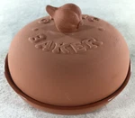 Fox Garlic Baker Unglazed Terra Cotta 6-3/4" Round. Fixed Price $8.83.