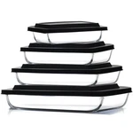 Eatex 8-PIECE Deep Glass Casserole Dishes For Oven With Plastic Lids, B.... Fixed Price $44.38.