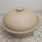 Vtg 1994 Sassafras Usa Superstone Potato Roaster Lidded Baking Dish 8.5X5. Fixed Price $30.00.