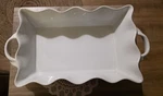 Bia Cordon Bleu Rectangular Wavy Baker 15" White Porcelain -96OZ- New. Fixed Price $36.99.