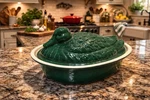 Chasseur French Duck Enameled Cast Iron Green Terrine 1.25 Quarts. Fixed Price $89.99.
