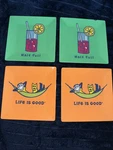 Life Is Good Set Of 4 Melamine Square Plates 6" - Vintage Designs. Fixed Price $24.99.