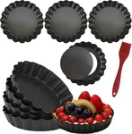 8 Pack Mini Tart Pans 4 Inch With Removable Bottom Round Nonstick Quiche Heavy. Fixed Price $25.25.