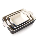Sweejar Ceramic Bakeware Set, Rectangular Baking Dish For Oven Lasagna Navy. Fixed Price $73.22.