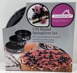 Eurohome 3 Pc Round Springform Set New Size 24/26/28CM Nonstick. Fixed Price $76.49.