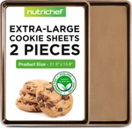Nutrichef 2-PIECE Nonstick Xl Cookie Sheets For Baking 22" 16" Stackable Ext. Fixed Price $44.39.