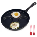 Waykea 4-CUP Cast Iron Fried Egg 9.5 Pancake Round Cup, Black. Fixed Price $51.46.