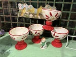 Temptations Red Footed Desert Custard Cups 4. Fixed Price $30.00.