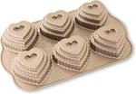 New! Nordic Cast Bundt Bakeware Tiered Heart Cakelets Toffee 3-CUP Usa. Fixed Price $20.00.