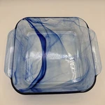 Pyrex Watercolor Blue Lagoon Swirl Glass Casserole 8X8 Square Dish Usa. Fixed Price $49.00.
