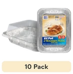 10 Pack Ez Foil Roaster Pans W/ Lids Up To 6 Pound Capacity 2 Count. Fixed Price $57.23.