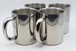 Berghoff 18/10 Stainless Steel Mug Set 4 Metal Coffee Cups Double Wall 12 Oz. Fixed Price $24.99.