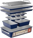 Bakken 8-PIECE Stackable Bakeware Set Ceramic Non-stick Coating, Baking Sheets. Fixed Price $113.99.