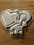 Vtg 1982 Cupid With Heart Cake Pan Wilton Valentine's Love 502-4262. Fixed Price $7.99.