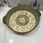 Temptations By Tara Old World Green 3 Qt Round Casserole Dish Hand Painted. Fixed Price $27.77.