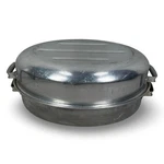 Vintage Reynolds Lifetime Aluminum Oval Roaster Pan Domed Lid Steamer Rack 18IN. Fixed Price $174.99.