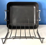 Calphalon Large Non-stick Roasting Pan With Turkey/roast RACK-1805-USED 1X-EUC. Fixed Price $36.00.
