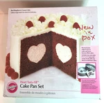 Wilton Heart Tasty Fill Cake Pan Set 8.25 Inch By 2.25 W/instructions Nib. Fixed Price $16.50.