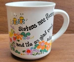 Vintage Fun Sister Love Coffee Cup Mug Colorful Message Drinkware. Fixed Price $6.12.