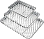 Wildone Baking Sheet With Set (3 Pans + Racks), Stainless Steel. Fixed Price $41.99.