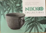 Nikko Collections 4 Tea Cups Set Handcrafted Stoneware Dishware Green. Fixed Price $7.99.