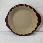 Pampered Chef Stone Ware 9IN Deep Dish Pie Plate Cranberry Scallop 1332. Fixed Price $35.99.