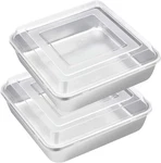 E-far X 8-INCH Baking With Lid, Square Cake Brownie Pans Stainless. Fixed Price $30.11.