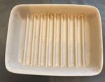 The Pampered Chef Stoneware #5114 Ridged Baker Pan 9 X 6.75 1.75 Made In Usa. Fixed Price $15.00.