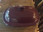 Pampered Chef Family Heritage 3.1 Qt / Cranberry Stoneware Casserole Dish. Fixed Price $50.00.
