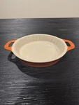 Staub Ceramic Red Mini Pie Pan Tart Dish 5" #13 France. Fixed Price $15.00.