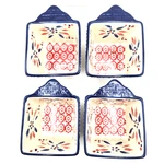 Temp-tations Old World Blue Square 10OZ Ramekin Bake Dish Handle Set Of 4. Fixed Price $16.95.