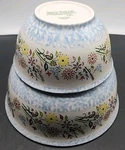 Temptations By Tara Set Of 2 Mixing Nesting Serving Bowls Spring Bouquet Pattern. Fixed Price $19.99.
