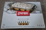 Pyrex 2 Piece Serveware Set 9" 13" Baking Dish & Christmas Tree Serving Basket. Fixed Price $31.99.