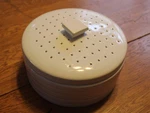 Crate & Barrel Farmhouse Ceramic Pancake Pita Bread Tortilla Warmer 9". Fixed Price $76.49.