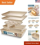 Versatile Carbon Steel Baking Set: 6 Nonstick Pans For Savory And Sweet Delights. Fixed Price $61.99.