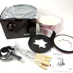 Vonshef Fondue Set Cast Iron Red Enamel 07/093 Forks Cheese Chocolate Cooking. Fixed Price $39.99.