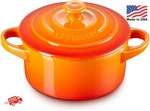 Le Creuset Stoneware Mini Round Cocotte 8 Oz Flame Orange Oven Safe. Fixed Price $36.99.