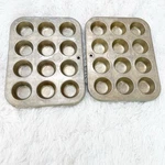 Vintage Muffinaire Junior 906592 Baking 12 Hole Pan X2. Fixed Price $14.99.