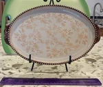 Temptations By Tara Floral Lace PPP-YT-800476 Orange Serving Tray Hand Painted. Fixed Price $14.00.