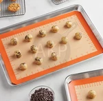 11 3/4" 16 1/2" Half Size Heavy-duty Non-stick Baking Mat Indexed Silicone. Fixed Price $29.78.