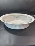 Corning F-14-B French White Liter Oval Casserole Dish /roaster With Glass Lid. Fixed Price $39.99.