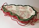 Temptations By Tara Bakeware Floral Lace Tree Casserole Dish Lg 1.75 Qt + Trivet. Fixed Price $39.95.