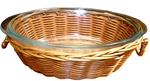 Glasbake 8" Oval Baking Dish W/basket Carrier Quart Sz #J235-81 Made Usa 755. Fixed Price $16.99.