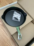 Staub Cast Iron 11-INCH Fry Pan Lime Green / Pistachio 2.95QT. Fixed Price $139.00.