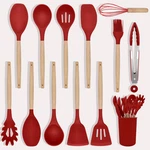 Best Kitchen Utensils Set 12 Pieces Nonstick Silicone Cooking Wood Handle With. Fixed Price $33.14.