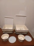 Temp-tations By Tara Morning Glory Nesting Baking Serving 4PC Set With Lids New. Fixed Price $130.99.