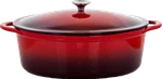 Megachef Casserole Dish 7 Qt Oval Cast Iron Gradient Red Enameled Nonstick Lid. Fixed Price $69.59.